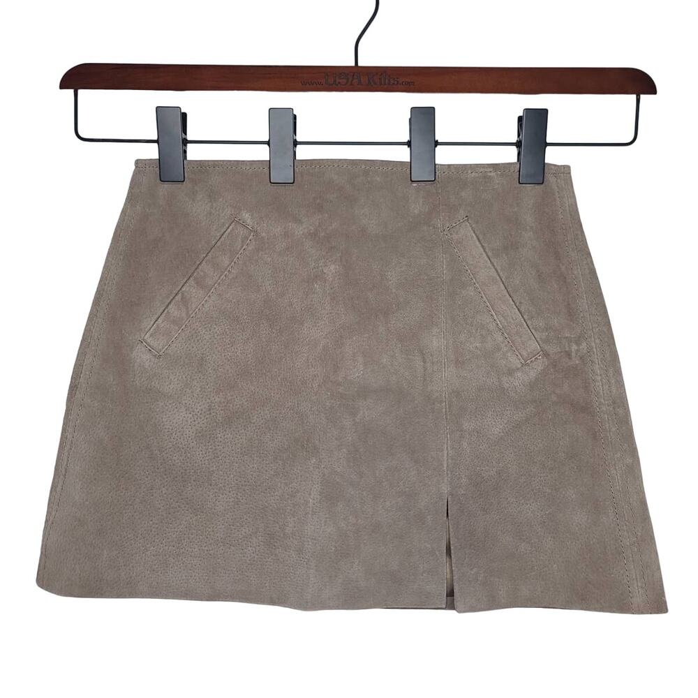 BLANKNYC tan suede leather mini skirt with pockets - 26